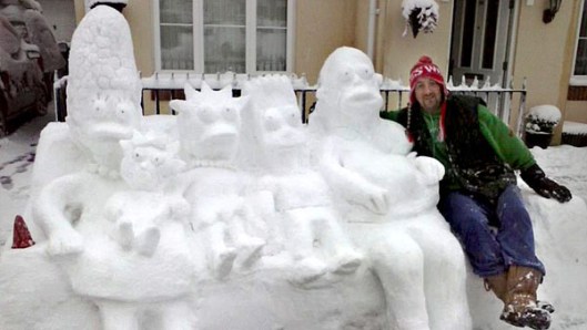 snow sculpture simpsons