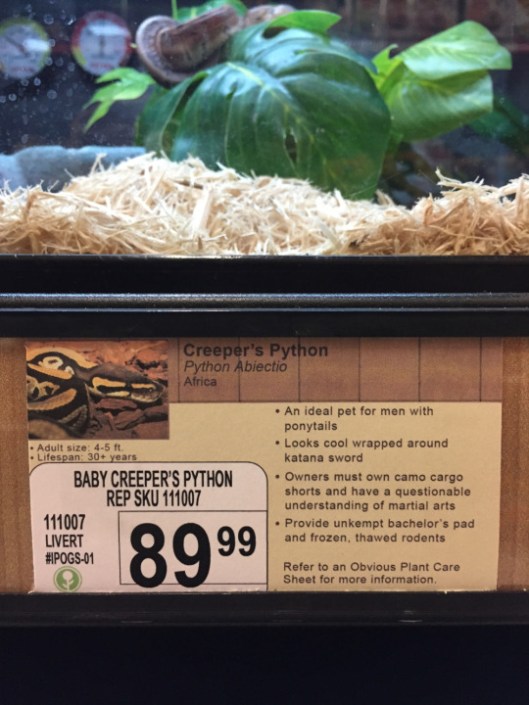 pet store sign plant